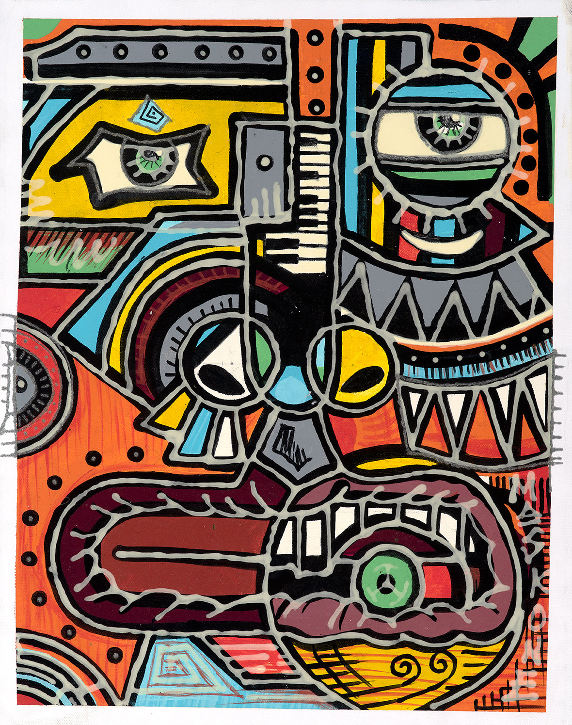 AfroChroma Sonata: Symphonies in Orange & Ebony Painting