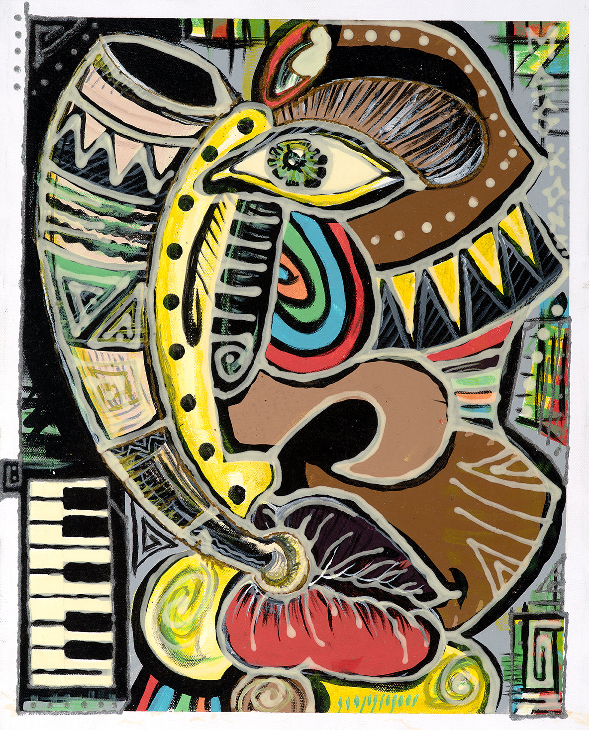African Horn: Symphonies Unveiled Painting